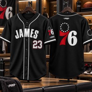 LeBron James Black 76ers Jersey 1