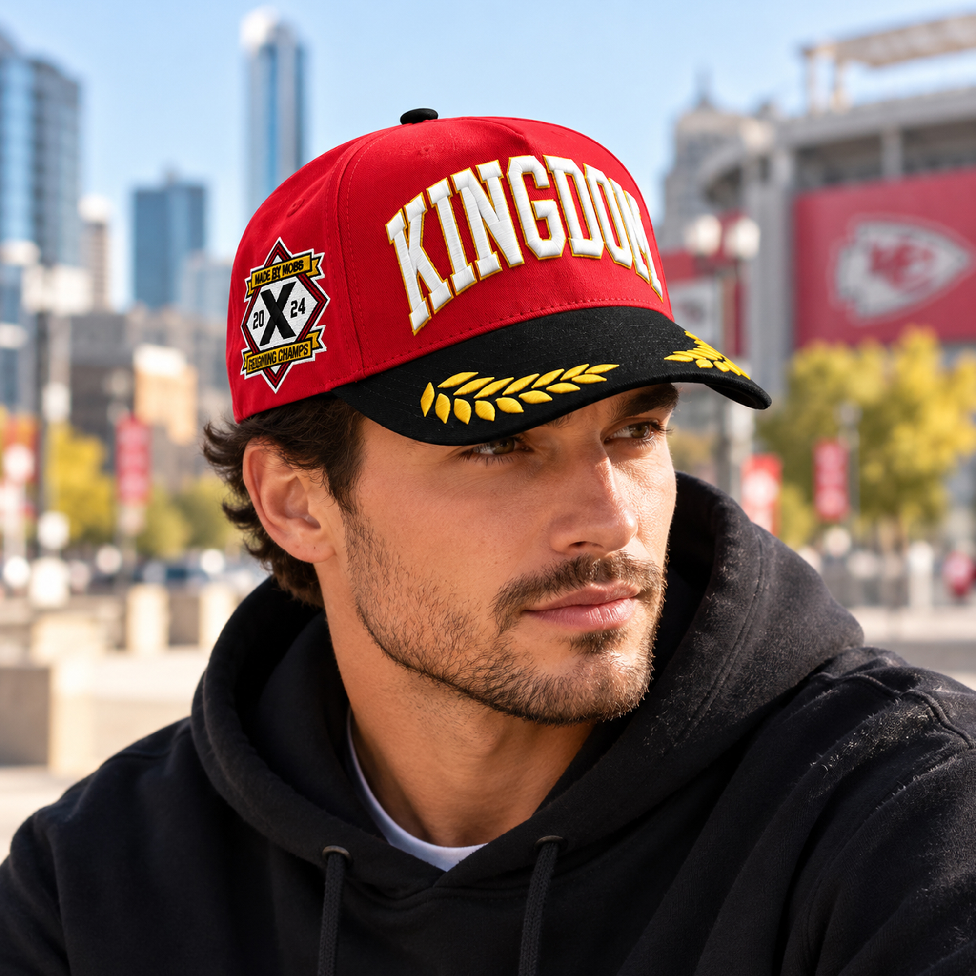KC Chiefs Kingdom 2024 Reigning Champs Hat 2 KC Chiefs Kingdom 2024 Reigning Champs Hat 1