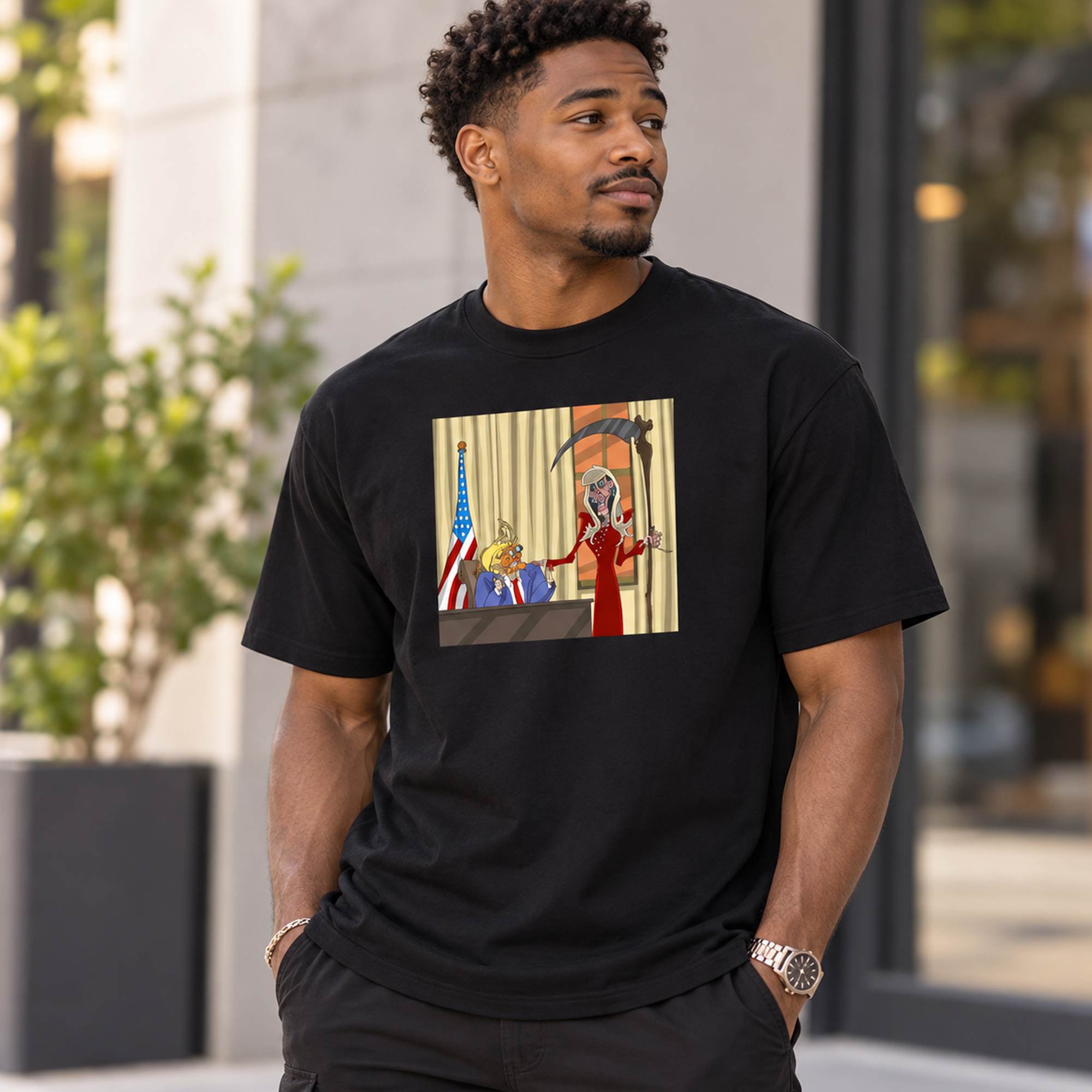 Trump And Grim Reaper Susan Dell Shirt 2 Trump And Grim Reaper Susan Dell Shirt 1
