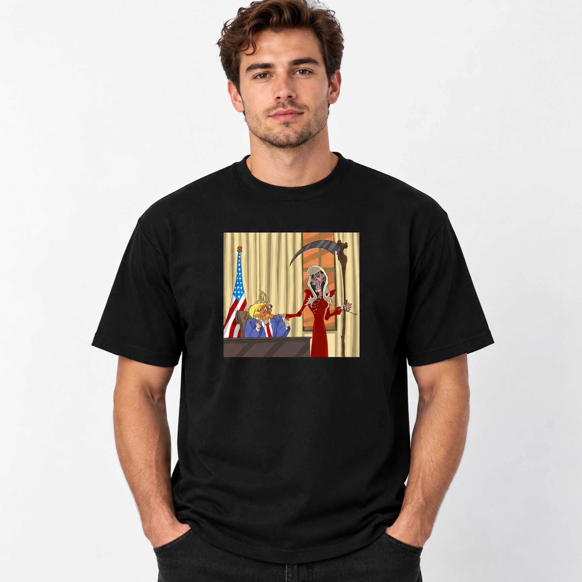 Trump And Grim Reaper Susan Dell Shirt 3 Trump And Grim Reaper Susan Dell Shirt 2